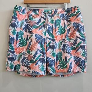 Johnnie-O Swim Trunks Shorts Men’s Size XXL Lined Pockets Drawstring Floral